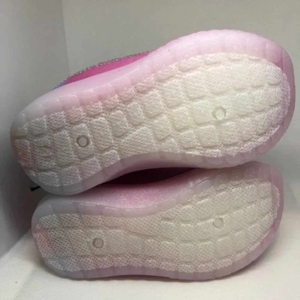 Bebe girls Pink &‎ Blue Rhinestone-Logo Slip-On Sneaker